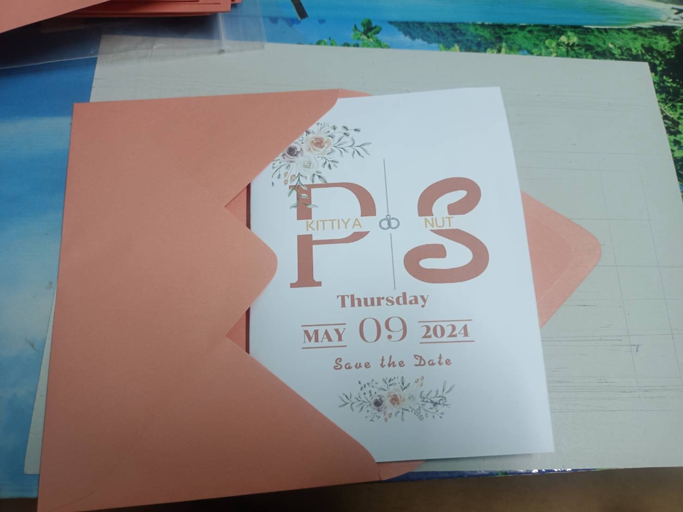สื่อสิ่งพิมพ์และนามบัตร - รับออกแบบ+พิมพ์การ์ดงานแต่ง พร้อมซอง - 9