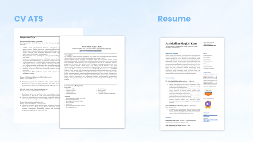Portfolio & Resume - Jasa Pembuatan Portfolio Via Website, PDF. Jasa pembuatan CV dan resume - 3
