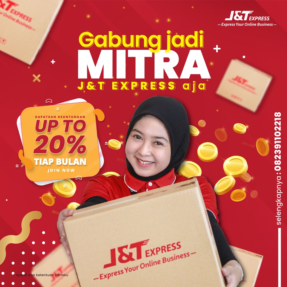 Jasa desain banner instagram J&T Express, promo diskon hingga 20%, gabung jadi mitra sekarang.
