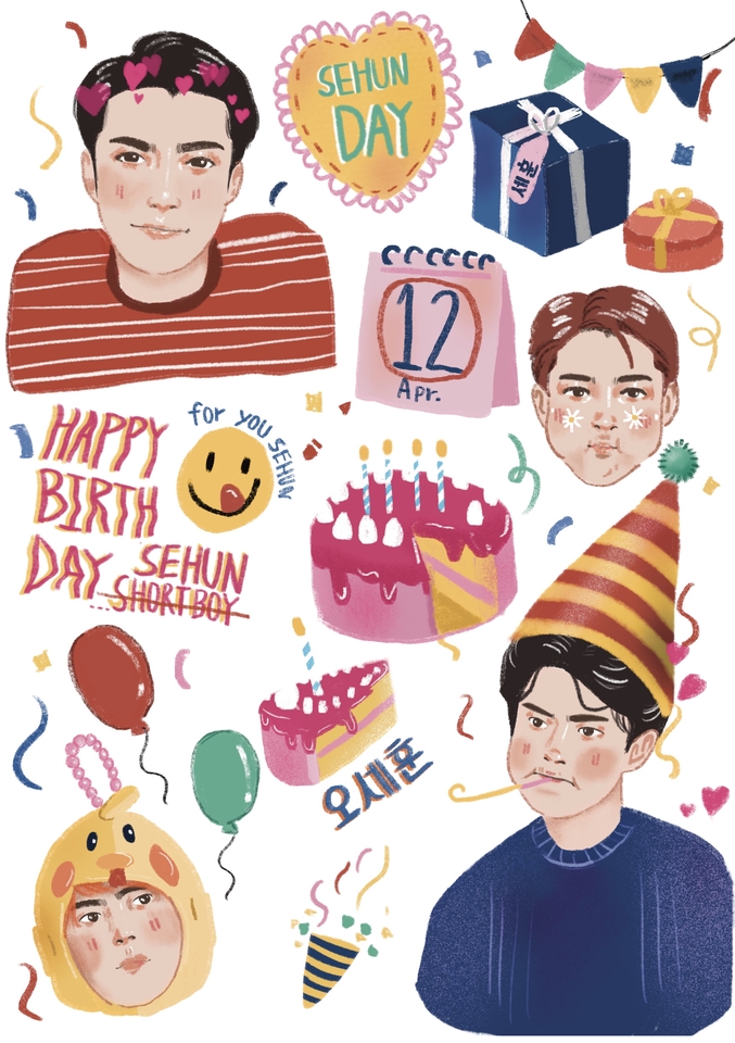 วาดแฟนอาร์ต ศิลปิน เกาหลี เซฮุน แฟนอาร์ตการ์ตูน วาดการ์ตูน fanart