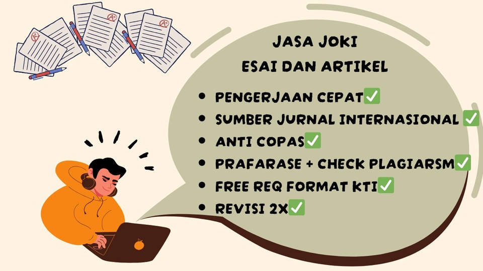 Pengetikan Umum - JOKI Pembuatan Karya Tulis Ilmiah (ESSAI, Artikel, Konten Tulis Media Sosial, dll) - 1