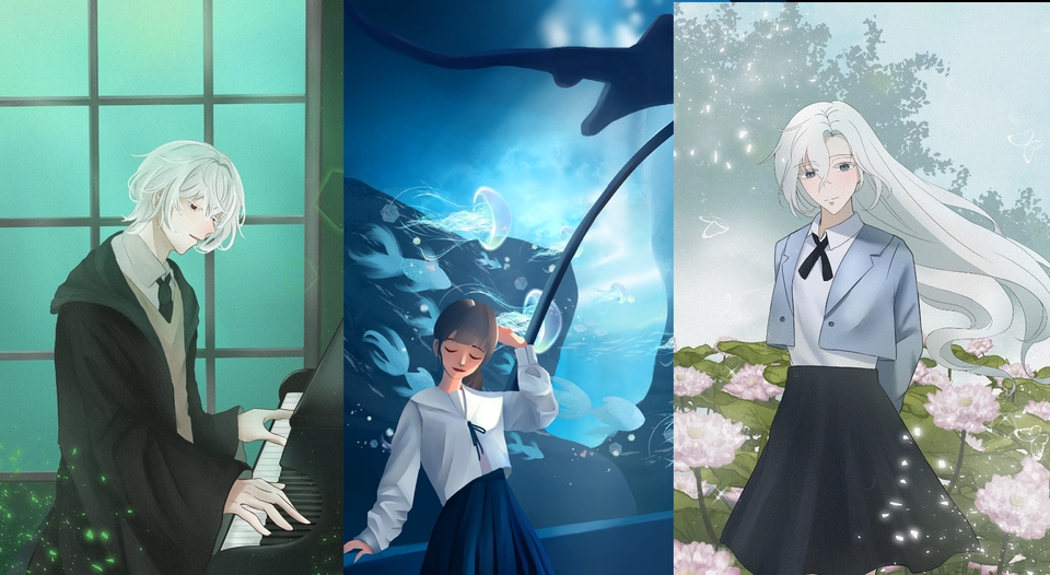 วาดภาพ Digital painting / Fan Art จากanime game oc หรือออกเเบบ