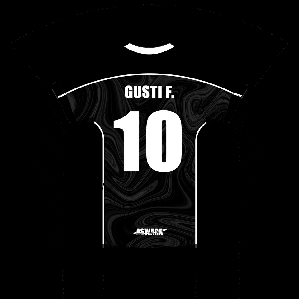 Desain Kaos Sepak Bola dengan Nomor 10, Gustif.