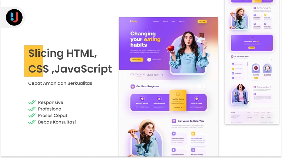 Web Development - Convert/Slicing Design UI/UX to HTML, CSS, JAVASCRIPT - 1