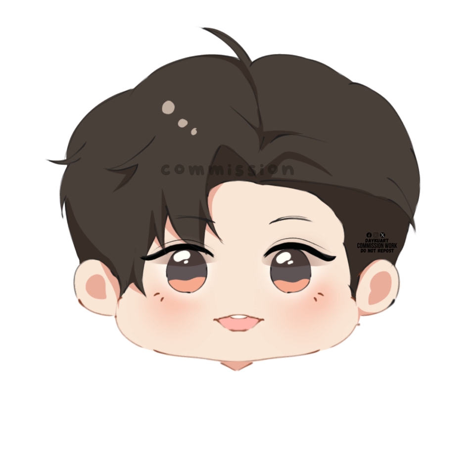 Ilustrasi kartun lucu dengan rambut hitam dan mata bulat, jasa desain ilustrasi karakter kartun