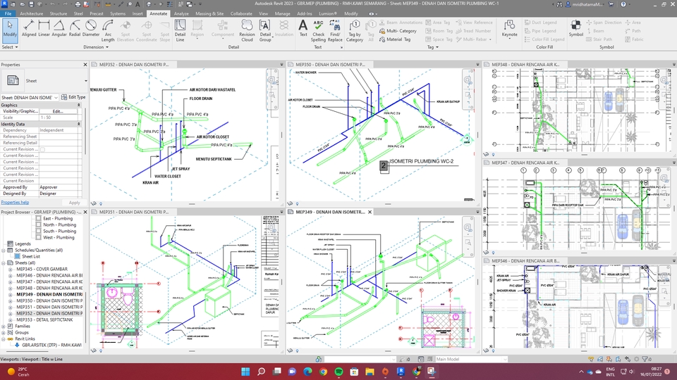 CAD Drawing - Jasa Gambar Drafter DED (BIM) Arsitek, Struktur, MEP, IMB dan Perhitungan Analisis Struktur - 5