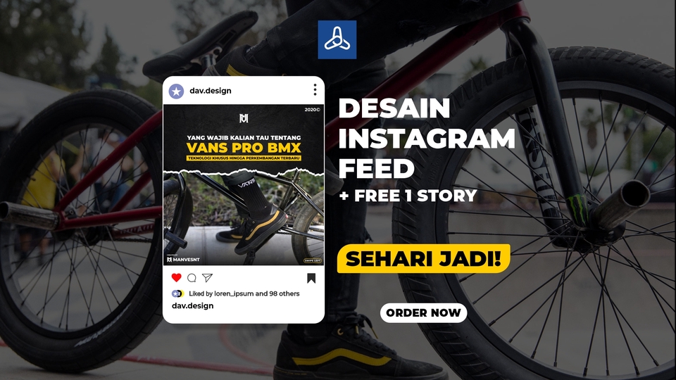 Banner Online - Desain 3 Feed Instagram + Free 1 Story, Sehari Jadi. - 1