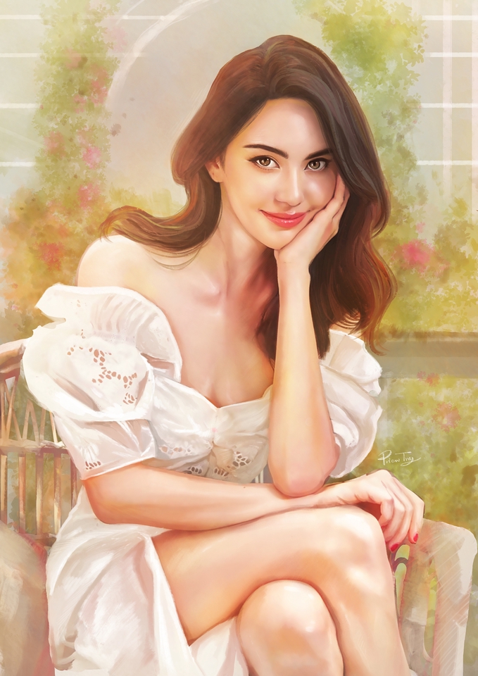 วาดภาพเหมือน Portrait - ภาพวาดคนเหมือน Portrait  แนวหวานละมุน - 4