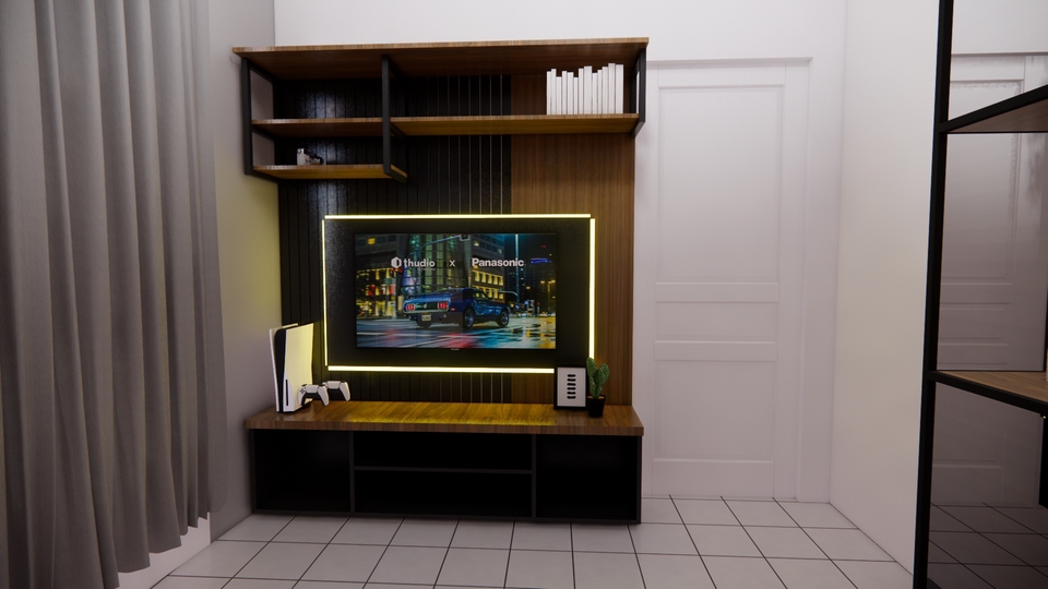 Jasa desain interior ruang tamu minimalis dengan tv dan rak dinding modern, desain interior rumah minimalis, desain interior ruangan, desain interior ruang tamu, desain interior rumah, jasa desain interior, desain interior ruang keluarga, desain interior rumah sederhana.