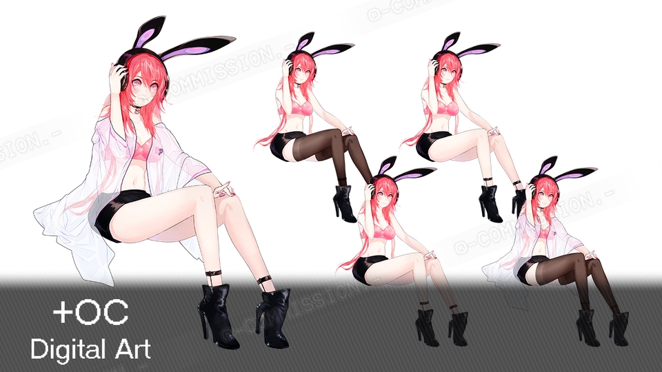 รับวาดภาพดิจิตอลเพ้นท์ อนิเมะ ตัวละครหญิง ใส่ชุดน่ารัก
