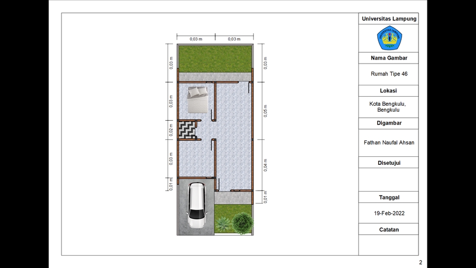 Desain rumah minimalis tipe 46 dengan 2D dan 3D, jasa desain rumah, desain rumah minimalis, jasa arsitektur, desain interior rumah, gambar rumah minimalis.