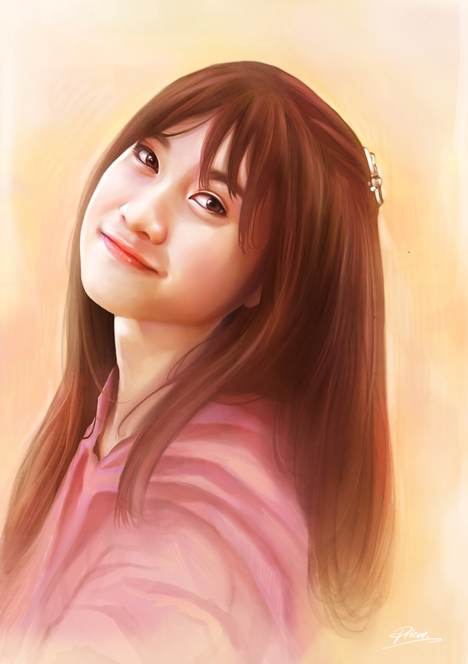 วาดภาพเหมือน Portrait - ภาพวาดคนเหมือน Portrait  แนวหวานละมุน - 13