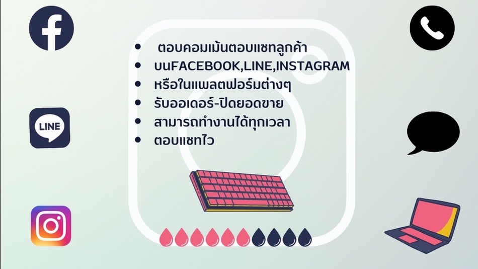 แอดมินดูแลเพจ เว็บไซต์ และร้านค้าออนไลน์ - แอดมินตอบแชท รับออเดอร์ ปิดการขาย Line OA, FB, IG ตอบแชทไว - 1