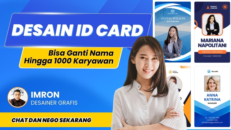 Jasa Desain ID Card Karyawan - PROMO Desain ID CARD Custom Tampil Lebih Profesional & Elegan, Bisa Ganti Nama Hingga 1000 Karyawan