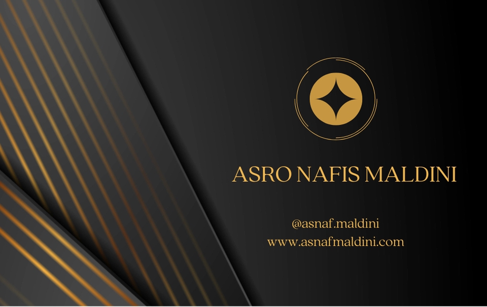 Kartu nama desain professional dengan logo bintang untuk Asro Nafis Maldini