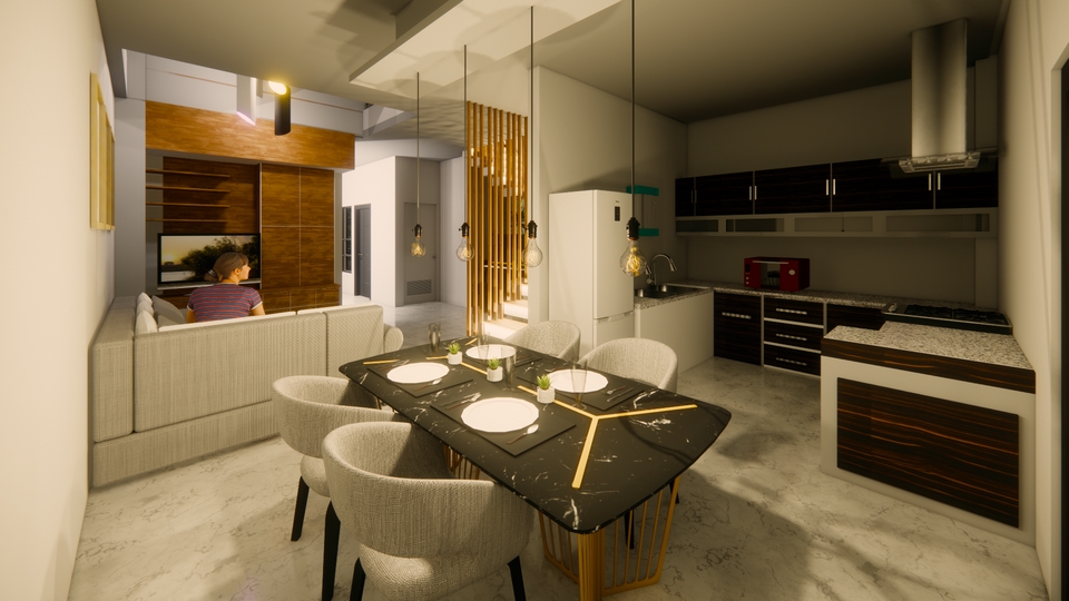 3D & Perspektif - JASA DESAIN ARSITEKTURAL RUMAH KANTOR CAFE INTERIOR DLL (BANGUNAN+INTERIOR) - 6