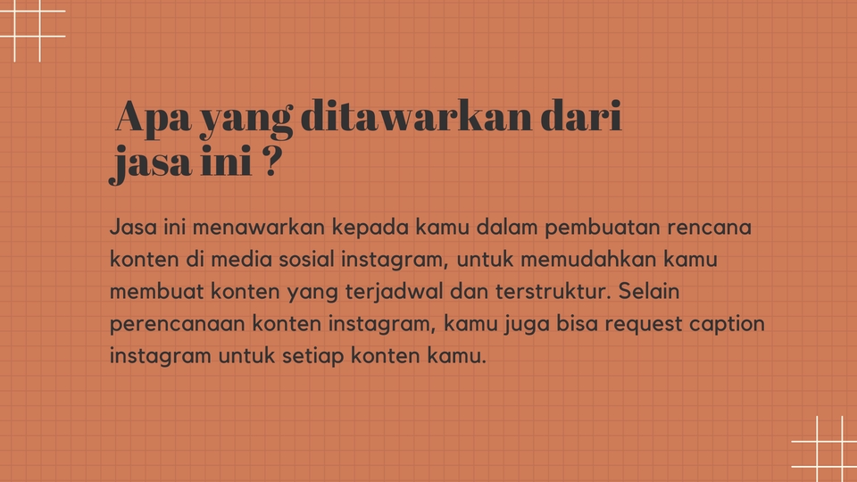 Jasa digital marketing untuk membantu membuat konten Instagram terjadwal dan terstruktur, serta mendapatkan caption yang menarik.