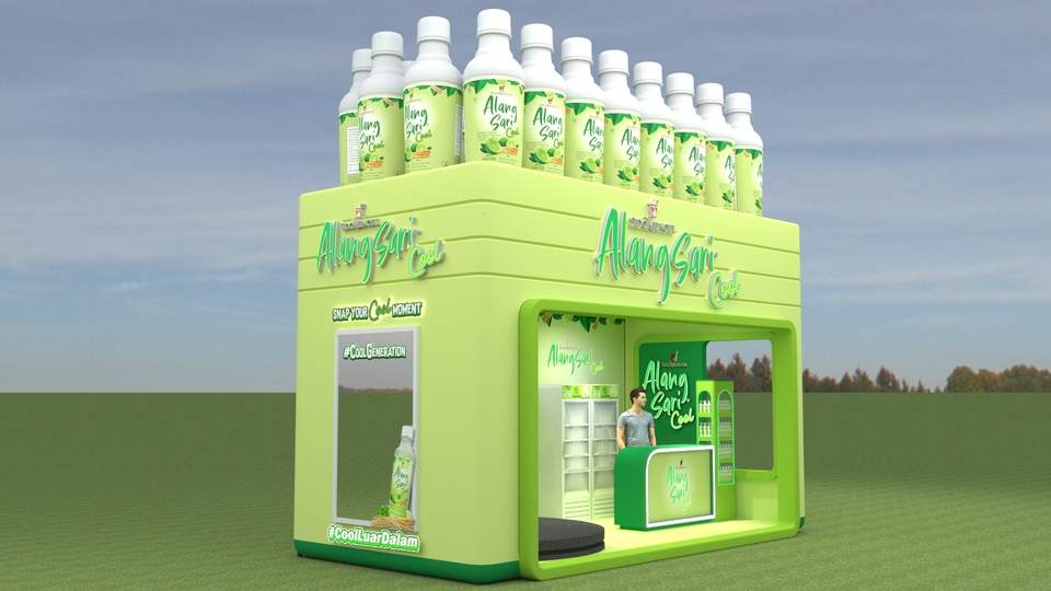 Jasa desain 3d exterior cafe minimalis dengan render 3d mangga sari