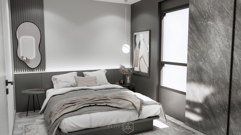 รับออกแบบตกแต่งภายในห้องนอน สไตล์โมเดิร์น รีโนเวทบ้าน รับออกแบบบ้าน