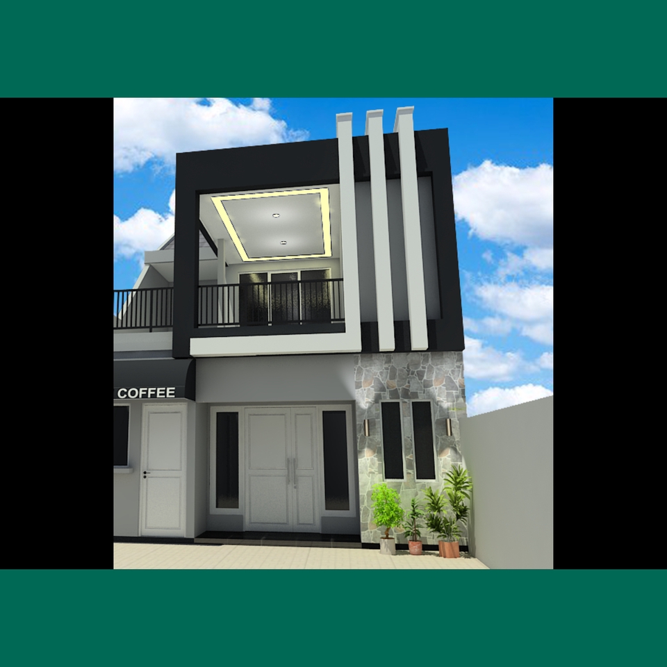 3D & Perspektif - Jasa Desain Denah + 3D Exterior Rumah - 5