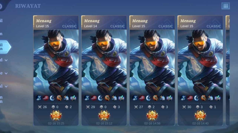 Jasa Joki dan Partner Games Online - JOKI CLASIC WINRATE 