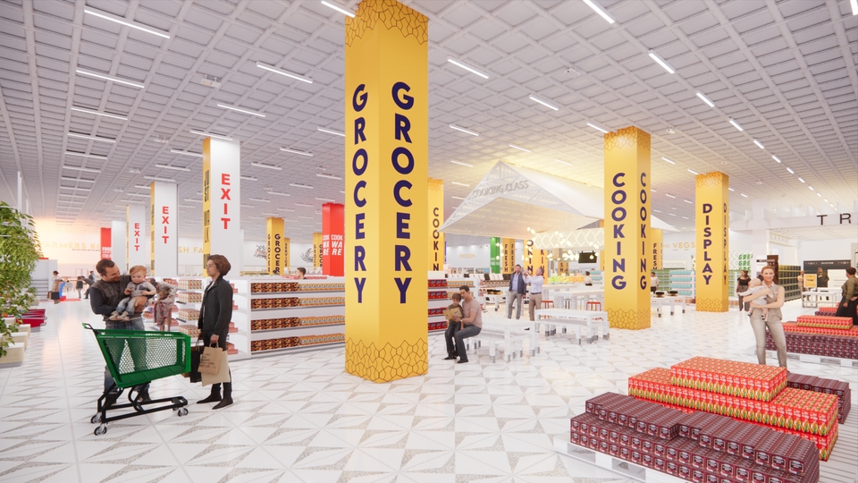 3D & Perspektif - Desain Interior Supermarket Menggunakan Konsep Shopping Bubble - 6