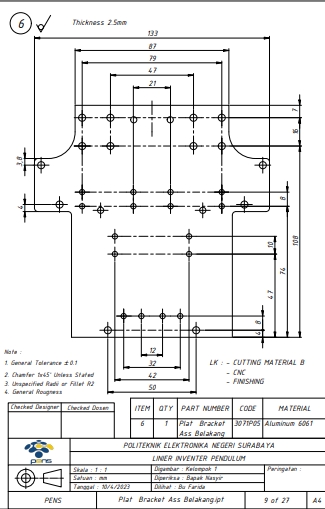 CAD Drawing - CAD Drawing atau Gambar Kerja Desain 3D | Autodesk Inventor, Fusion 360 - 7