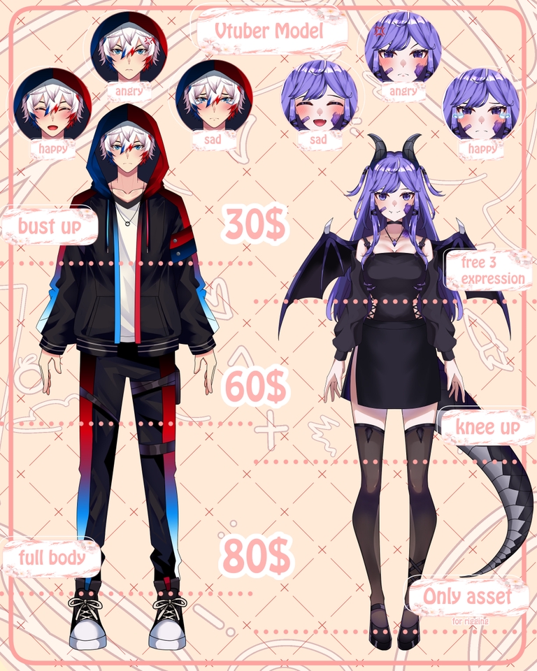 Desain Karakter - DESAIN MODEL VTUBER 2D - 2