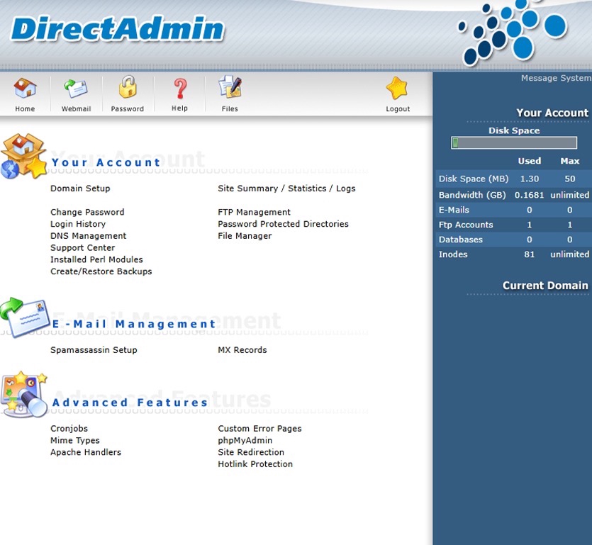 รับติดตั้งเซิร์ฟเวอร์ DirectAdmin จัดการระบบเครือข่าย