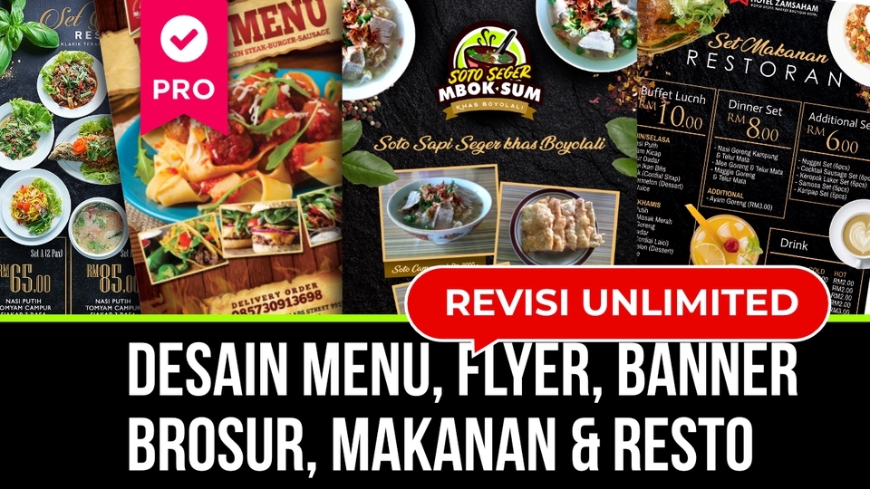 Digital Printing - Desain Menu Minuman Makanan, Resto & Kuliner "Revisi Unlimited" - 1