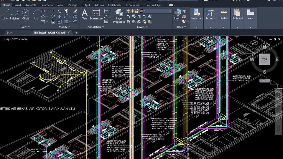 Jasa Gambar Autocad 2D Instalasi Mekanikal Elektrikal Plumbing (MEP) 