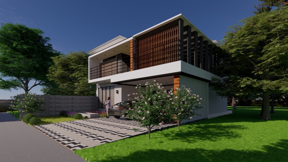 3D & Perspektif - Jasa Cepat Desain 3D modeling eksterior Rumah tinggal, perkantoran, gedung, ruko, cluster - 4