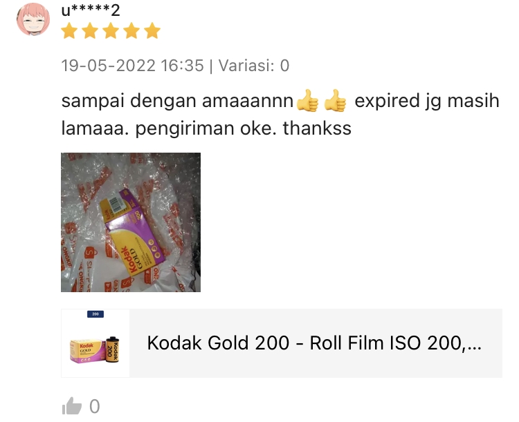 Jasa review produk Kodak Gold 200, ulasan toko online, jasa rating Shopee, beli ulasan Shopee