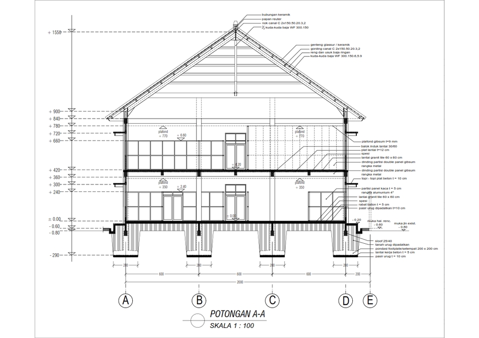 CAD Drawing - Gambar AutoCAD 2D-DED Struktur & Arsitektur - 4