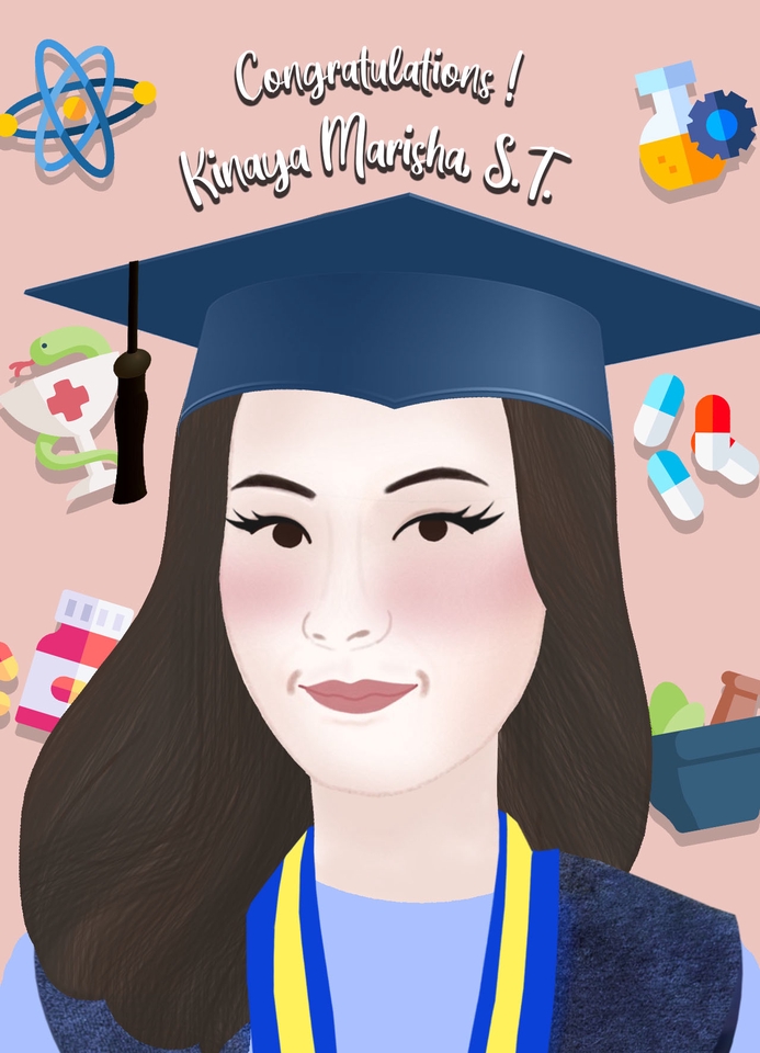 Gambar Potret - GAMBAR KARTUN / ILUSTRASI ORANG HADIAH WISUDA / ULTAH - 5