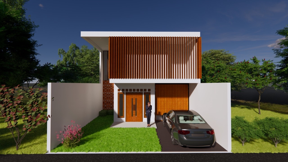 3D & Perspektif - Jasa Cepat Desain 3D modeling eksterior Rumah tinggal, perkantoran, gedung, ruko, cluster - 2