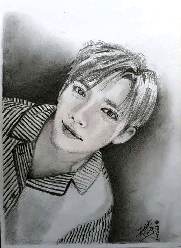 Gambar Potret - Lukisan Foto A4 (hitam putih) - 6