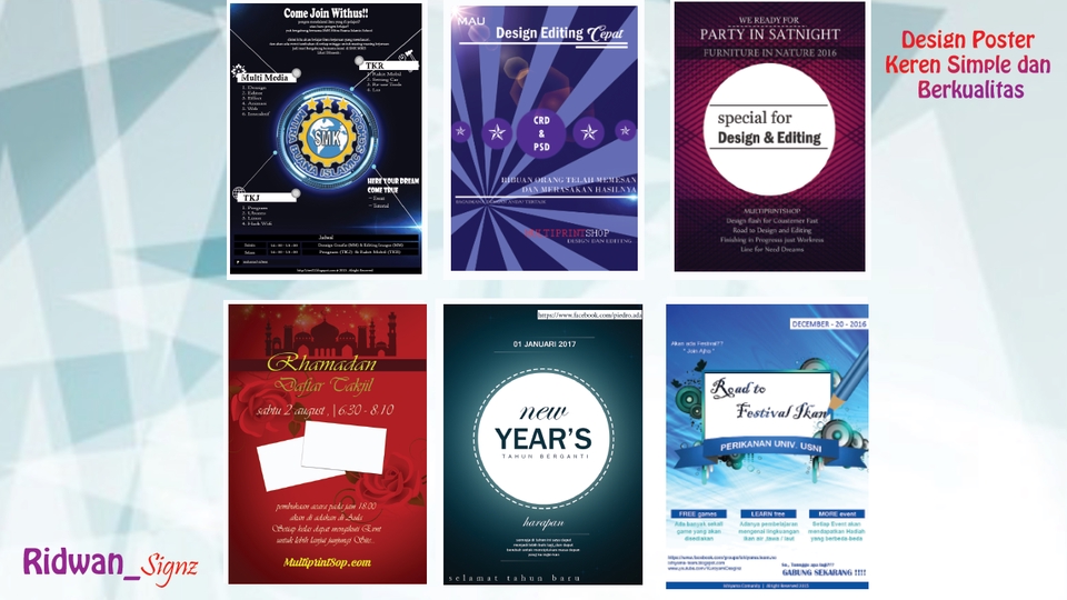 Digital Printing - Design Poster Modern, Simple , Elegan , Langsung Jadi - 1