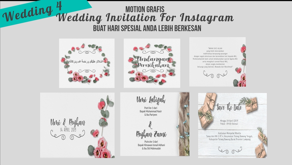 Motion Graphics - Video Wedding Invitation atau Undangan Digital Untuk Instagram - 6