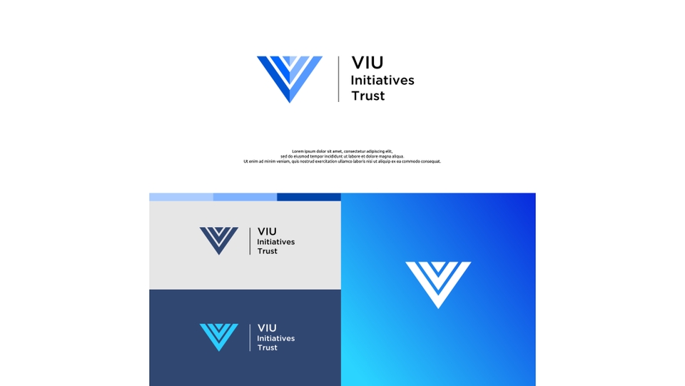 Jasa desain logo profesional untuk perusahaan VIU Initiatives Trust.