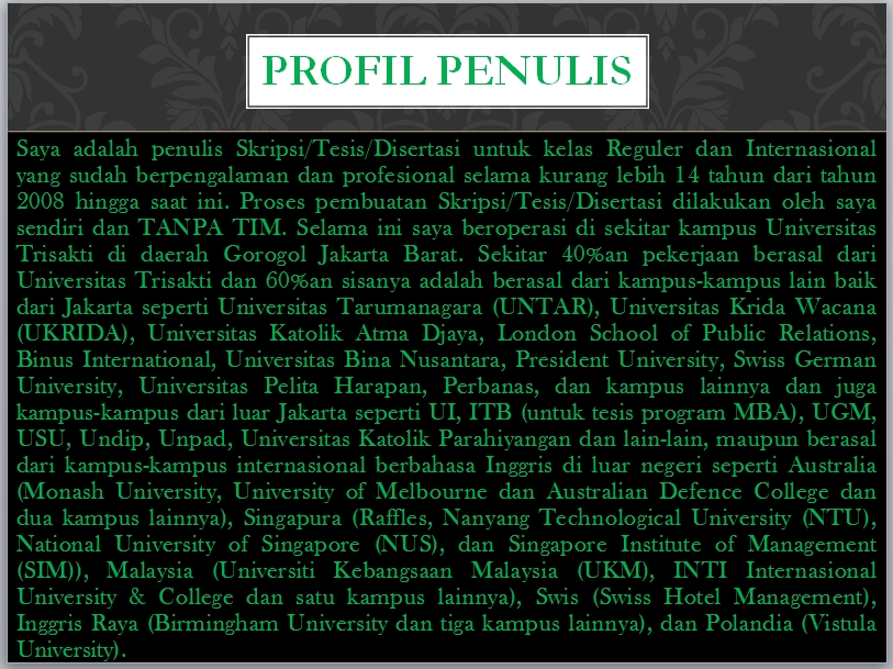 Jasa Lainnya - Konsultasi & Penulisan Skripsi, Tesis & Disertasi Reguler & Internasional - 8