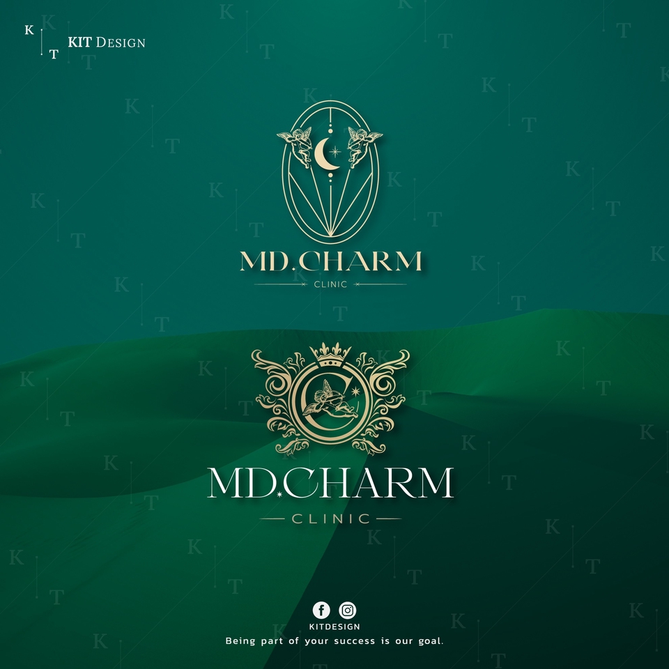 ออกแบบโลโก้ MD.CHARM คลินิก โลโก้หรูหรา สไตล์มินิมอล