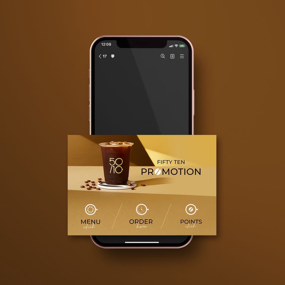 ออกแบบ rich menu ร้านกาแฟ 50/10 ราคาถูก