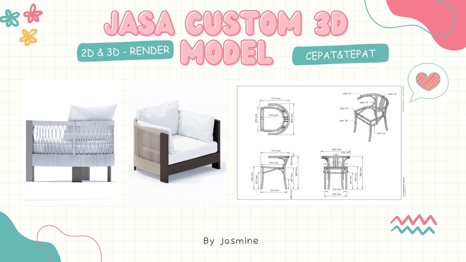 Jasa Desain Kios / Warung Sederhana hingga Minimalis - JASA CUSTOM 3D MODELING 