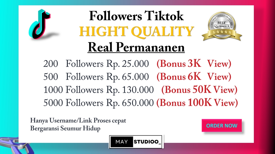 Tambah Followers - FOLLOWERS TIKTOK REAL PERMANEN | LIKE TIKTOK | VIEWS TIKTOK | SHARE TIKTOK | SAVE TIKTOK - 3