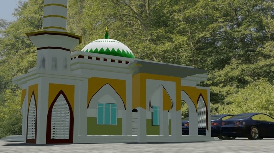 Jasa pembuatan animasi 3d masjid untuk keperluan dekorasi interior.