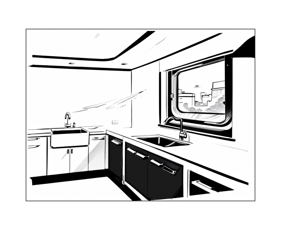 รับวาดภาพประกอบ ดิจิตอลเพ้นท์ ภายในห้องครัว