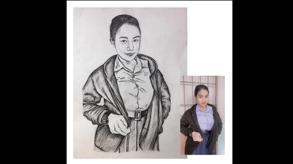 วาดภาพเหมือน Portrait - วาดภาพเหมือน Portrait ขาวดำ - 3