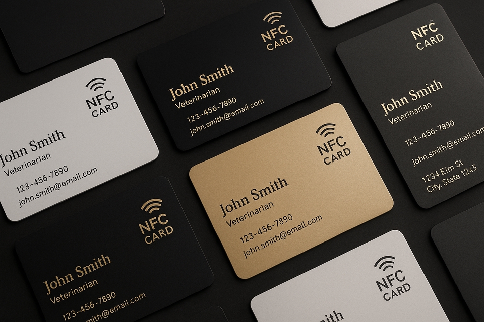 ออกแบบนามบัตรสวยหรูทันสมัย พร้อมไฟล์พร้อมพิมพ์ NFC สำหรับสัตวแพทย์