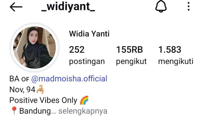 Jasa endorse selebgram Widiya Yanti, selebgram Bandung, harga endorse selebgram murah